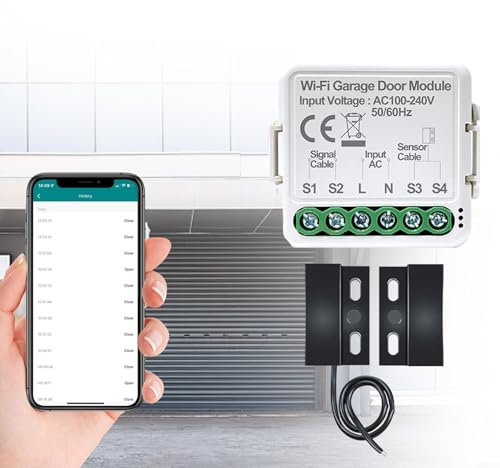 Smart Switch Contrôleur de porte de garage, ouvre-porte de garage intelligence, télécommande WiFi bleu/dent automatique, kit d'ouverture de portail coulissant compatible Siri