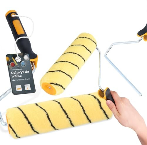 3x Rullo Pittura 25 cm Ricambio Smalto Facciate Muro Supporto Accessori Imbianchino Lavori Ristrutturazione Assorbimento Ottimale Stesura Uniforme Rifinitura Perfetta