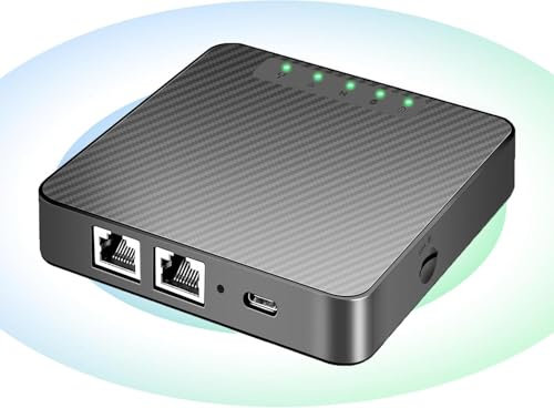 Router 4g Sim Portatil,Mobile WiFi Portátil Hotspot 4G LTE Router 300 Mbps,USB-C Puerto,WPA3,Plug & Play,2 Puertos Ethernet,Antena de Automóvil integrada,WiFi Señal Cobertura 200 m²