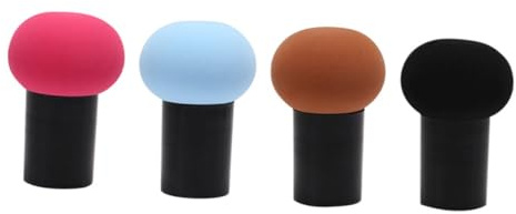Veemoon Coussin Cosmétique 4pcs en Latex Forme Champignon pour Poudre de Fond de Teint, Usage Humide et Sec, Économise la Poudre pour Maquillage Visage et Corps Couleur Aléatoire