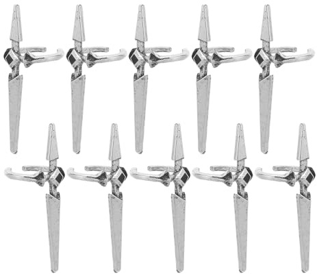 LOORGVEL Anillos de Uñas para Mujer 10 Piezas, Anillos Ajustables Diseño Cruz y Espada, Aleación de Zinc en Tono Plata Antigua, Accesorios para Decoración de Puntas de Dedos en