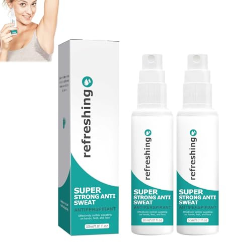 Deodorante spray antitraspirante contro forte sudorazione, deodorante anti sudore per iperidrosi con protezione a lungo termine, efficace spray per il corpo per testa, mani e piedi, antitraspirante