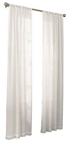 Eclipse Chelsea UV Light Filtering Window Sheer Curtain Panel White 52x63 63 Inches