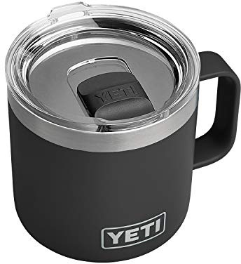 YETI Rambler 14 oz Mug, Vacuum Insulated, Stainless Steel with MagSlider Lid, Black