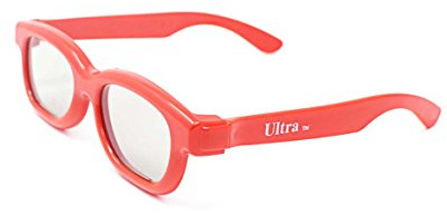 Ultra 2 Red Childrens Passive 3D Glasses Kids for Use with all Passive TVs Cinema Projectors and RealD Films Movies Circular Polarised 3D Glasses Passive Kids Movies Cinema 3D Glasses