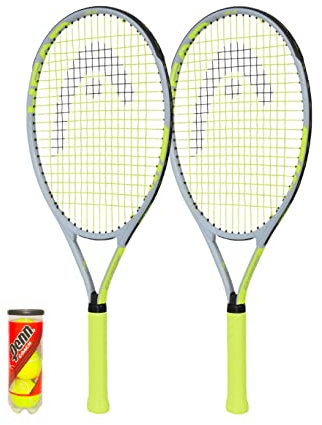 Head Extreme Junior Tennisschläger 66 cm, inkl. Schutzhülle und 3 Tennisbällen (2 Schläger und 3 Bälle)