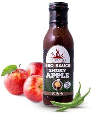 Poppamies Rauchige Apfel BBQ-Sauce - Hergestellt aus geräuchertem Chili, frischen Äpfeln - Schärfegrad 2/10-410g