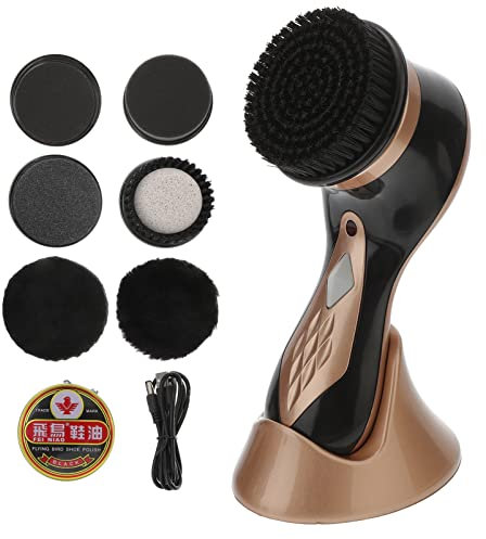 Electric Shoe Shine Kit Schuhpolitik Kit Schuh Automatisch Pinsel Tragbarer Schuhschuhstiefel Polish Kit Lederreiniger Werkzeug für Schuhe Taschen Sofa (Gold)