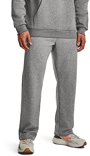 Under Armour Men's Rival Fleece Pants, (025) Castlerock Light Heather / / White, Large