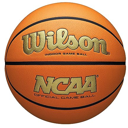 WILSON NCAA Evo NXT Official Indoor Game Basketball - Gold/Orange, Size 7-29.5