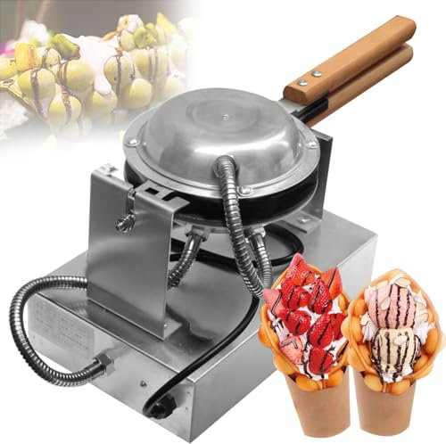 Bubble Waffle Maker Kommersiell Våffelmaskin Non-stick Hong Kong Egg Waffle Maker For Hemmabruk Pannkaksbryggare I Rostfritt Stål 180° Rotera, 1400W 110V Elektrisk Konmaskin 50-250℃/122-482℉