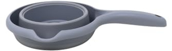 Pentola pieghevole MAGIC – 1,2 litri con beccuccio, salvaspazio e senza BPA, ideale per cucina, campeggio, biancheria per bambini e giardino, colore grigio