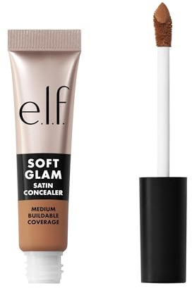 e.l.f. Soft Glam Satin Concealer, mittlere Deckkraft für Unreinheiten und Augenpartie, setzt sich nicht ab, langanhaltend, vegan und tierversuchsfrei, 43 Tan Cool
