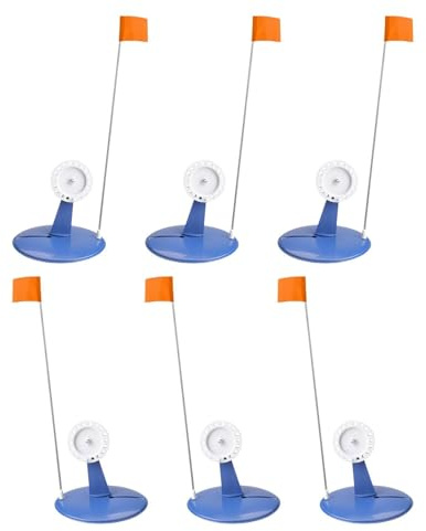 Juego De 6 Banderas De Pesca En Hielo con Indicador De Caña De Pescar, con Mecanismo Automático, Accesorios Portátiles para Pesca En Lagos Y Ríos(B)