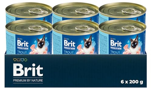Brit Premium Pâté Comida húmeda para Gatos, Sabor Trucha e hígado, 6 x 200 g