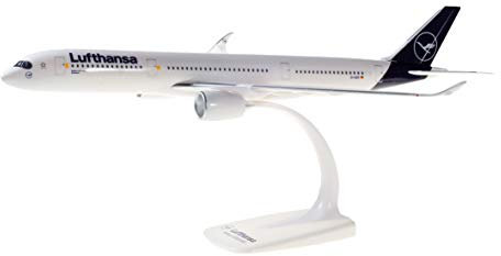 herpa 612258 – Airbus A350-900, Lufthansa Passagierflugzeug, Wings, Modell Flugzeug mit Standfuß, Flieger, Modellbau, Miniaturmodelle, Sammlerstück, Kunststoff - Maßstab 1:200
