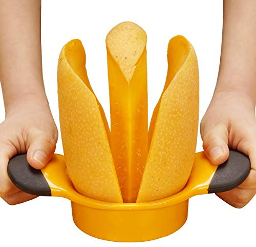 HengKe Mango Slicer Peeler Cutter Splitter Pitte with Stainless Steel Blade Fruit Divider Ergonomic Rubber Grip Handle Non Slip Extra Large Mango Cutter Divider