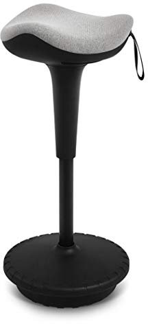 IWMH Ergonomischer Arbeitshocker, Hochverstellbare Stehhilfe, Atmungsaktiver Sitz-Steh-Hocker 360° Drehbar, Ergonomische Stehhocker Büro, Grau (Grau)