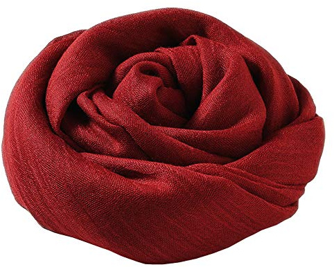Damhalsdukar elegant linne sjal lätt stola strand wrap gasväv pashmina, #23 Burgandy, en storlek