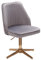FineBuy Chaise De Bureau 80-100 cm Velours Gris | Chaise Design Pivotant avec Dossier | Chaise Coquille 120 kg | Fauteuil Pivotant sans des Rôles