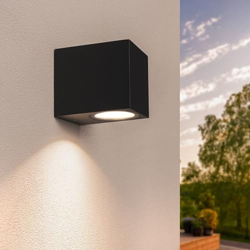 Ledvion - Vägglampa, 220-240V, IP54, 35W, utan GU10-ljuskälla, svart, LED-lampa, vägglampa, inomhus, utomhus, dimbar