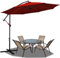 Lospitch Sonnenschirm 300 cm, Ampelschirm Alu mit Kurbelvorrichtung, Sonnenschirm Balkon UV-Schutz & Wasserabweisende, Gartenschirm 6 Streben (Rot)