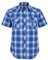 COEVALS CLUB Mens Shirts Short Sleeve Casual Push Button Plaid Suit Regular Fit Western Cowboy Pearl Snap Two Pockets Work Derss Button Up Shirts (White & Blue Plaid #29 L)