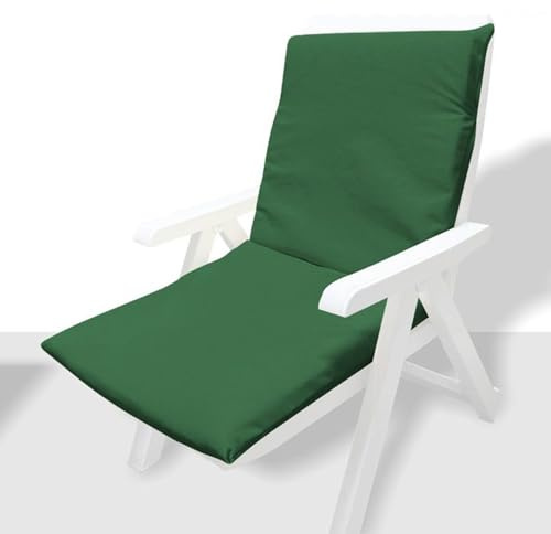 GREATOYAR Cojín Tumbona, Colchoneta Tumbona Acolchada, Cojín Acolchado de Fibra, con Goma y Correas de Sujeción, Tela Polyester, para Exteriores Terraza Jardín Viaje Playa, 180x55x8cm, Verde