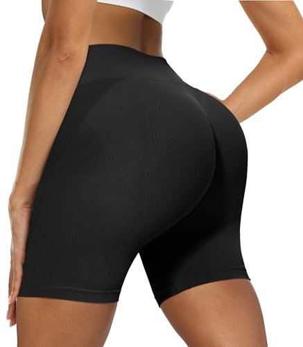 DDOBB Radlerhose Damen Gym Shorts Sport Scrunch Bauchweg Sporthose Kurze Butt Yoga High Waist Nahtlos Fitness Hosen Kurz Sommer Leggings