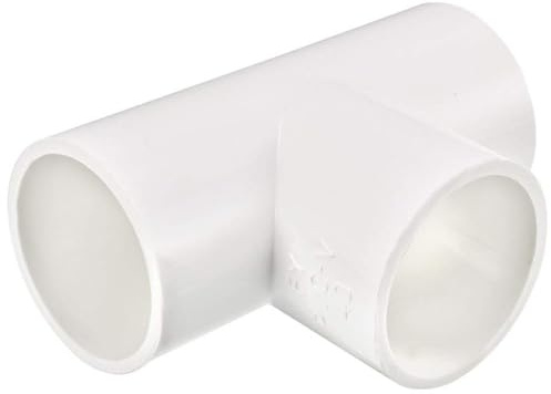 TOP-VIGOR 1Pcs 40mm Slip Tee PVC Pipe Fitting, T-Shaped 3 Way Coupling Connector Joints Adapter for Garden Water Pipe Connection, White
