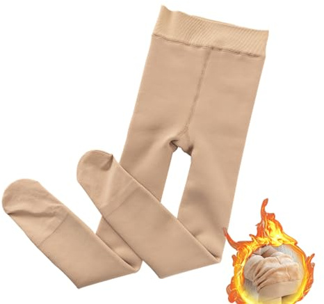 Yeeteepot Collant Bambine e Ragazze Termici Calzamaglia Inverno Caldo Leggings Spessi Foderati Pantalone Morbido Elastico Pantyhose A-Marrone Spessa, XL