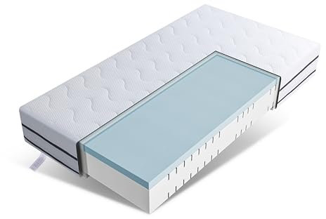 EGO HOME Matratze 90x200 cm Hoch 16cm H2-7-Zonen Kaltschaummatratze mit Memory Foam, Öko-TEX Zertifiziert, Punktelastisch, Rückenschonend - Weicher Bezug mit Wolken-Ahnlichem Tragegefühl