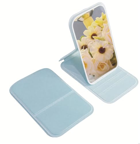 Stianiiie Miroir de Voyage Portable avec Support, Pliage Compact, Mini Miroir de Maquillage pour Poche et Sac à Main, miroirs à Main de Table pour Hommes Femmes Filles