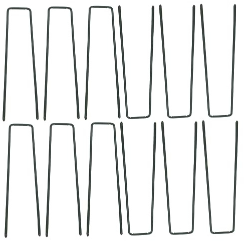 Mikinona 30pcs Green Metal U-shaped Tent Stakes for Outdoor Camping Tents with Wear Resistance and Portable Design, Ground Fixing Tools for Hiking and Outdoor Activities