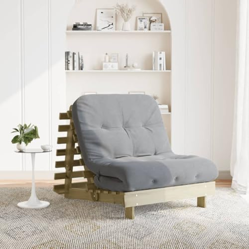 Genérico Futón sofá Cama con colchón Madera impregnada Pino 80x206x11 cm,Mobiliario,Futones-846760
