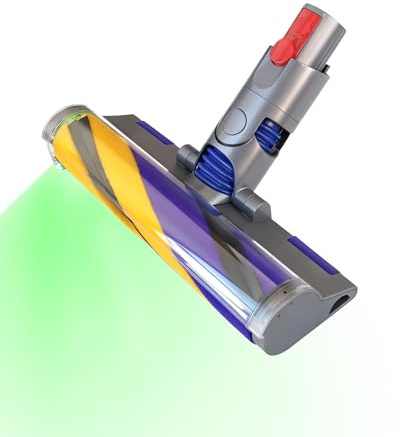 Spazzola V12 LED Fluffy soffice rotante per Dyson V12 Detect Slim/Digital Slim Ricambi, Accessorio con Rilevamento Polvere (spia verde), Testina per Dyson V12/Digital Slim