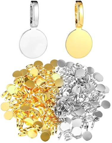 150 Pezzi di Ganci per la Creazione di Gioielli, Ganci Rotondi e Piatti in Oro e Argento Pendenti Ciondoli Connettori Collane Bracciali Orecchini Accessori per l'Artigianato Fai Da Te