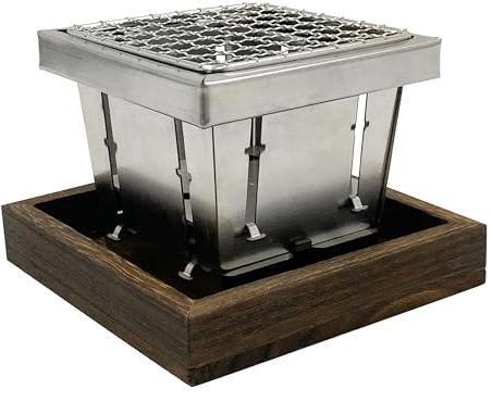 Fitencexu Mini barbecue a carbonella, portatile e pieghevole, in acciaio inox, per 1-2 persone, ideale per picnic, campeggio, balcone, giardino, esterni, con griglia, borsa e supporto (11,5 x 11,5 x 9