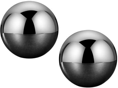 TOYANDONA Cubitos de Hielo de Acero Inoxidable 304, Bola Redonda de 55 Mm, Pack 2 Unidades, Piedra de Hielo Reutilizable para Vino, Whisky y Bebidas, Enfriador sin Dilución Adecuado para
