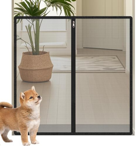 Dog Barriers for Doors | Mesh 90 x 90 cm Portable Animal Fence, Security Door | For Conservatory Hallway Kitchen Balcony Fireplace Swimming Pool Garden Basement