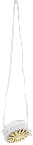 IMIKEYA Monedero Bandolera para Niñas Pequeñas Diseño de Margaritas, Bolso Cruzado de PU Blanco, Mini Cartera para Escuela y Viajes, Bolso Infantil Ligero y Resistente a Manchas