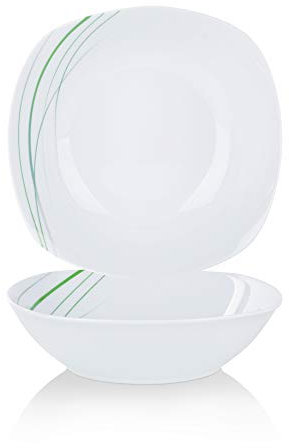 VEWEET, Porzellan Salatschalen 'Aviva', 2-teilig Große Suppenschalen, Salatschüssel Füllmenge 1050 ml Ergänzung zum Tafelservice 'Aviva', AVIVA-2SLW