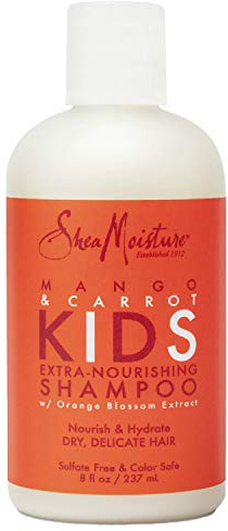 SheaMoisture Kids Shampoo, Extra-Nourishing Mango & Carrot Shampoo with Shea Butter, 8 oz