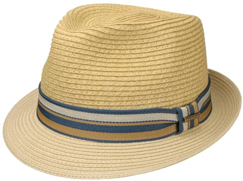 Stetson Licano Toyo Trilby Strohhut UV Schutz 40+ Damen Herren Frühling Sommer beige S (54-55 cm)