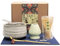 Artcome Juego de té Matcha japonés, batidor matcha, cuchara tradicional, soporte de batidor de cerámica, kit de ceremonia Matcha hecho a mano para ceremonia tradicional japonesa de té (7 piezas)