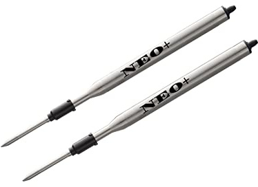 NEO+ Kugelschreiberminen kompatibel mit Lamy Kugelschreibern, 2 Stück schwarze Tinte