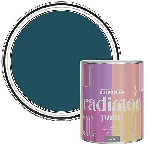 Rust-Oleum Blue Heat Resistant Radiator Paint in Satin Finish - Commodore Blue 750ml
