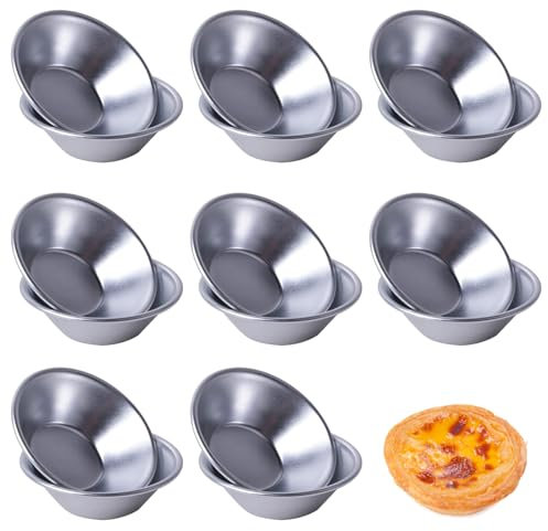 16 Pieces of Aluminum Egg Tart molds Yorkshire Pudding tin Muffin tin ramekins for air Fryer Pudding Moulds Cupcake Cups Non-Stick Mini Baking Pudding Tins Set for Egg Tart Baking Tray Cupcake Cup