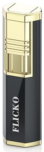 FLICKO Jet Lighter, Windproof Lighter Gas Butane Refillable Material, Men's Gift(Sold without Gas)
