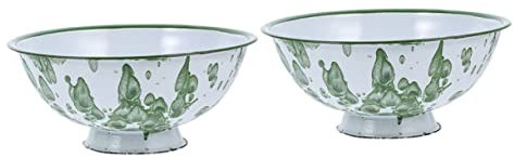 DECHOUS Set Di 2 Ciotole Per Riso Cinesi Vintage - Ciotole Robuste E Pratiche Per La Conservazione in Cucina Set Di Stoviglie Smaltate